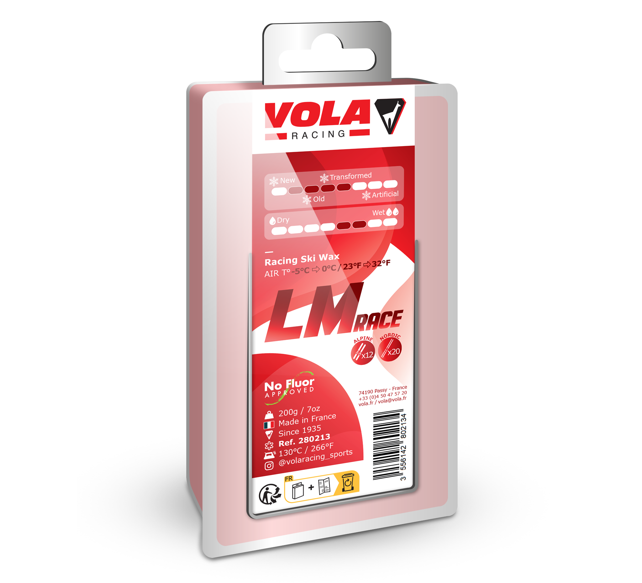 Race Ski Wax - Red | Vola Racing | 200g
