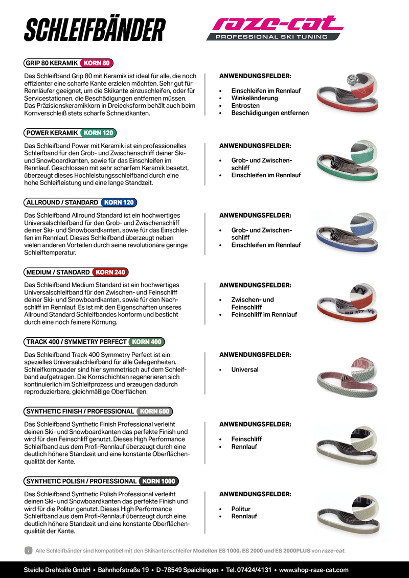 Načtěte obrázek do galerijního prohlížeče, Schleifbaender_Infoblatt_DE