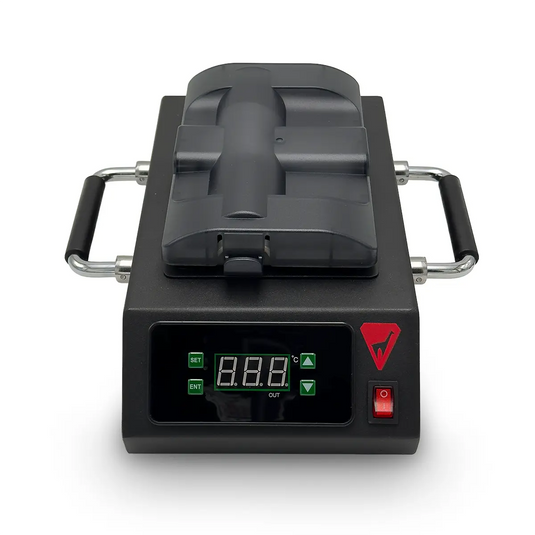 Wachsmaschine in schwarz mit rotem VOLA Logo und Digitalanzeige. 